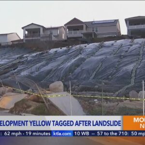 Housing development yellow tagged after landslide