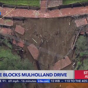 Landslide blocks Mulholland Drive