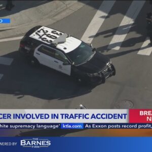 LAPD officer injured in crash in East Hollywood