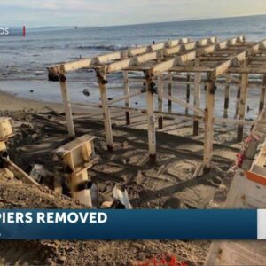 Last two coastline oil piers removed at Haskell's Beach in Goleta