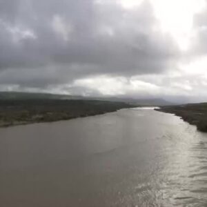 Santa Maria River rushing with water following recent rounds of rain