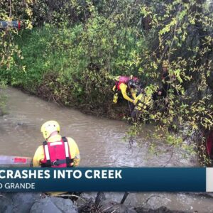 CalFire SLO responds to car in creek early Wednesday morning in Arroyo Grande