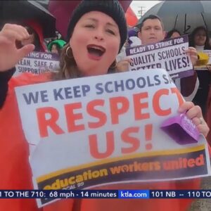 LAUSD workers' strike goes into third consecutive day; schools remain closed
