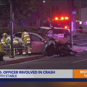 Downey police officer injured in crash