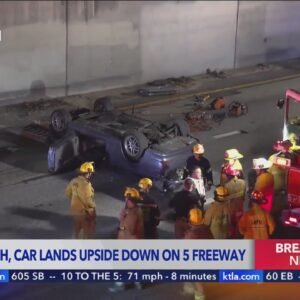 Driver dies after going off 5 Freeway bridge near Boyle Heights