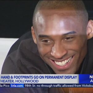 Kobe Bryant's hand and footprints on permanent display