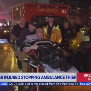 LAPD officer injured arrested suspected ambulance thief