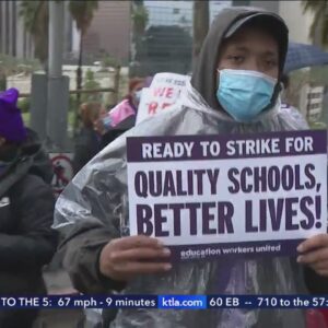 LAUSD worker's strike continues into second day; schools remain closed