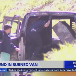 Man found dead in burned out van in Woodland Hills