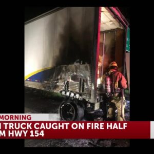 Semi truck caught fire on highway 101 north in Buellton early morning Friday