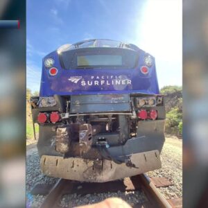 Train collides with wood chipper on trailer near Gaviota