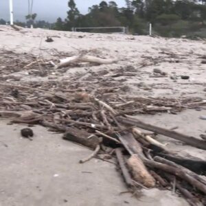 Volleyball court erosion shrinks East Beach