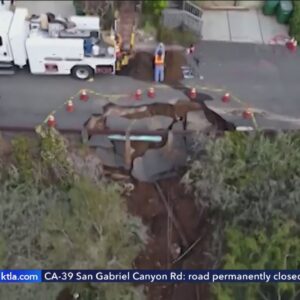 Water main rupture creates sinkhole, leads to gas leak in Laguna Beach