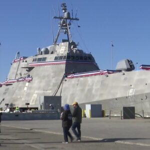 Thousands line up to see commissioning of one-of-a-kind War Ship named after Santa Barbara