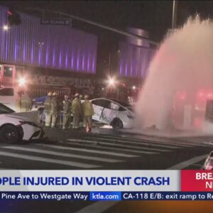 1 critically injured, 7 others hurt in overnight Mid-Wilshire crash