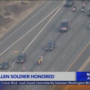 Funeral procession held for fallen soldier from L.A.