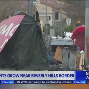 Homeless encampment growing adjacent to Beverly Hills