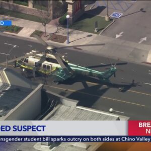 LASD helicopter lands on La Brea Avenue amid assault investigation