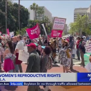 Rally for women's reproductive rights held in Downtown Los Angeles