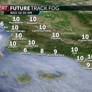 Staying mild and foggy along the coast, while inland temps warm further