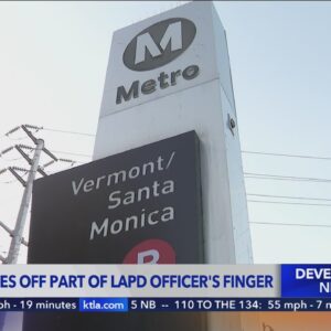 Suspect bites off part of LAPD officer's finger at Metro station