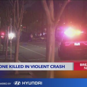 1 dead in violent 2-car crash in Pomona