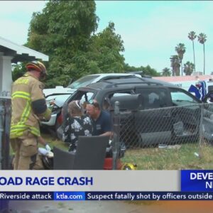 1 killed in three-vehicle road rage crash in San Bernardino