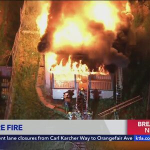 Crews battle massive house fire in Echo Park