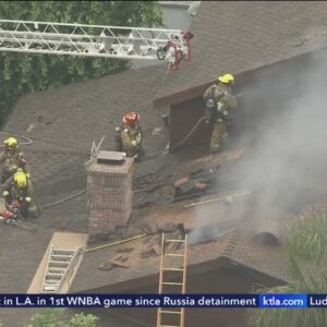 Firefighters extinguish 'stubborn' blaze in Encino