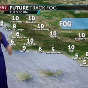 Fog lingers Tuesday night into Wednesday morning across the coast, warmer temps inland areas