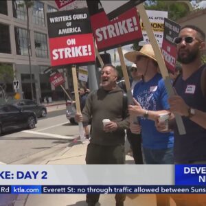 Writers strike in Los Angeles enters 2nd day with no sign of ending soon
