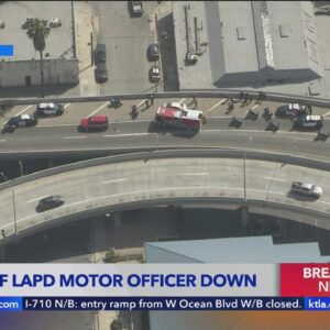 LAPD motor officer victim of alleged hit-and-run on 10 Freeway