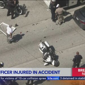 LAX police motor officer injured in crash on 105 Freeway
