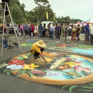 I Madonnari Italian Street Painting Festival fills Mission grounds with pastel creations