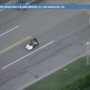 Police pursue motorcyclist suspected of being armed and dangerous in Los Angeles County
