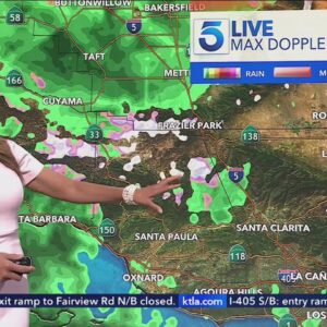 Overnight showers, mountain snow forecast for SoCal