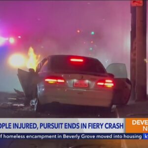 Pursuit ends in fiery South L.A. crash
