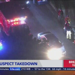 Pursuit suspect taken down in Anaheim