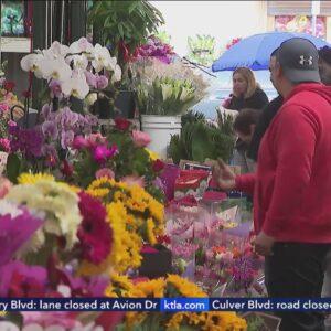 Shoppers flock to California Flower Mall in downtown Los Angeles ahead of Mother's Day