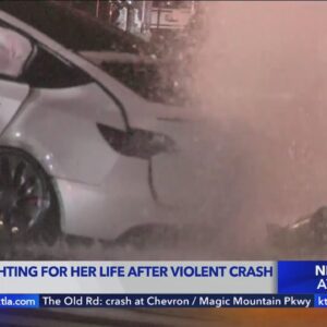 Woman fights for her life after violent crash in Mid-Wilshire