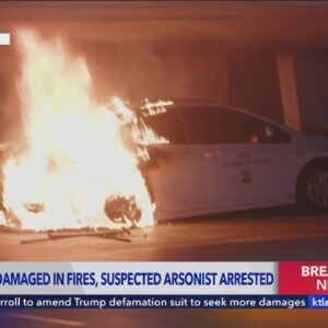 5 L.A. County vehicles damaged in parking garage fire; arson suspect sought