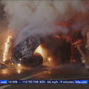 4 killed in fiery crash on 110 Freeway