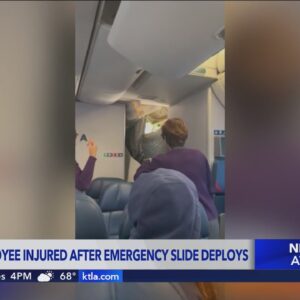 Airline employee injured after emergency slide deployed
