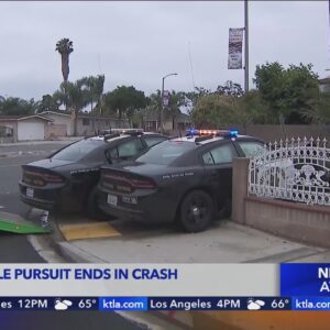CHP Patrol cars slam into La Puente home during high-speed pursuit