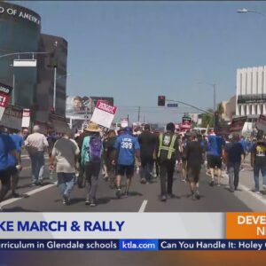 Hundreds rally in L.A. amid WGA strike