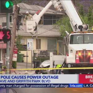 Hundreds without power when car crashes into pole in Los Feliz area