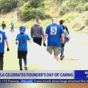KTLA employees help beautiful the trail to the Hollywood Sign