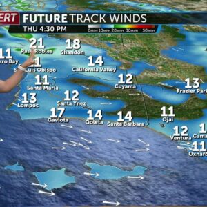 Better clearing in forecast throughout region, slight chance of thunderstorms in Ventura ...