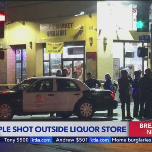 2 people, including security guard, shot outside downtown L.A. liquor store