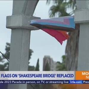 Pride flags vandalized, removed from bridge in Los Feliz